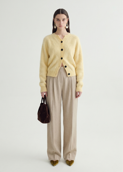 Brushed Cashmere Cardigan - Butter