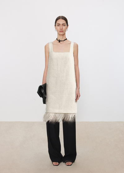 The Classic Tweed Dress with Fringe