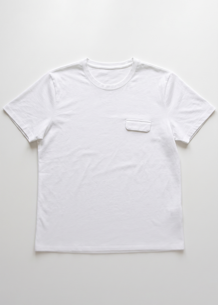 Lyocell Silk Blend Tee with Decorative Pocket