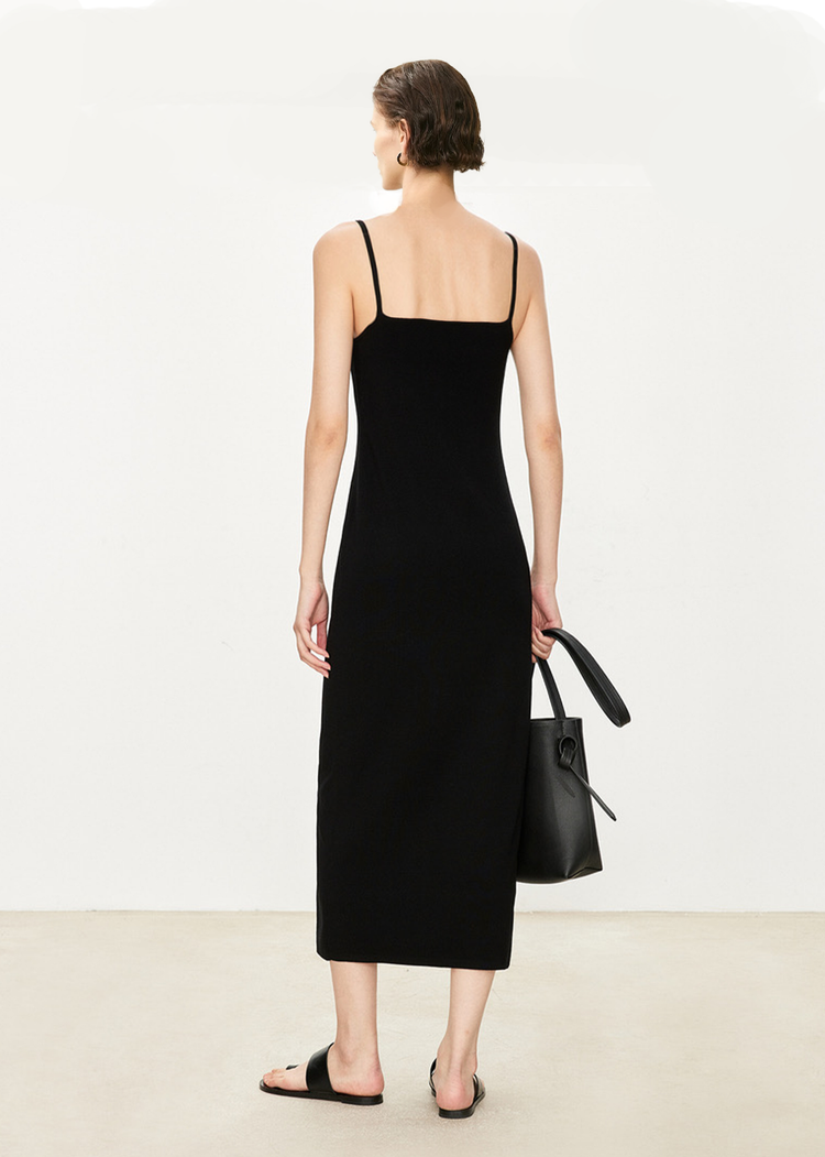 The Knitted Slip Dress in Black
