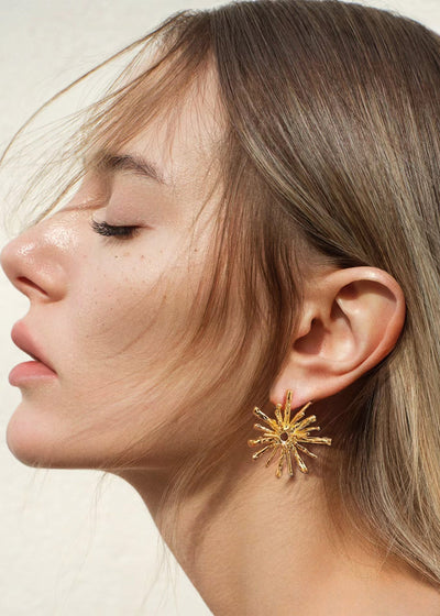 Firework Shape Textured Earrings