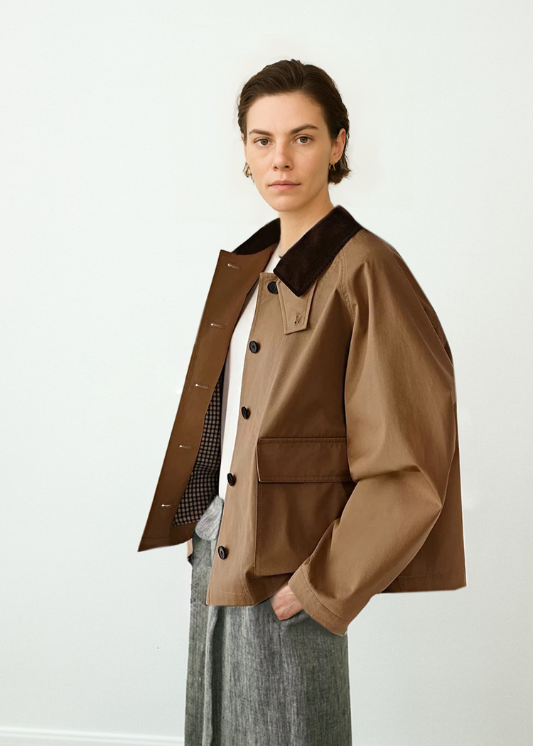 The Cropped Cotton-Twill Jacket