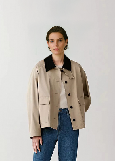 The Cropped Cotton-Twill Jacket