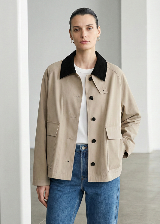 The Cropped Cotton-Twill Jacket