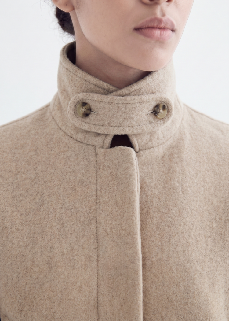 Contour Collar Wool Cropped Jacket