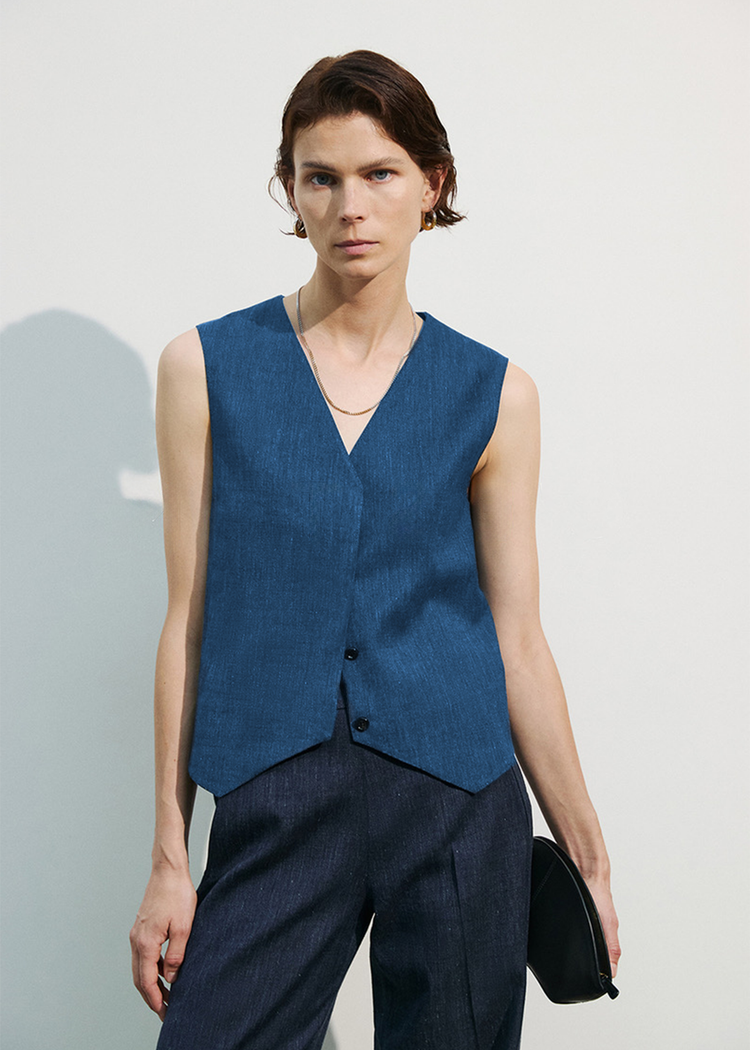 Handmade Flax Linen Waistcoat