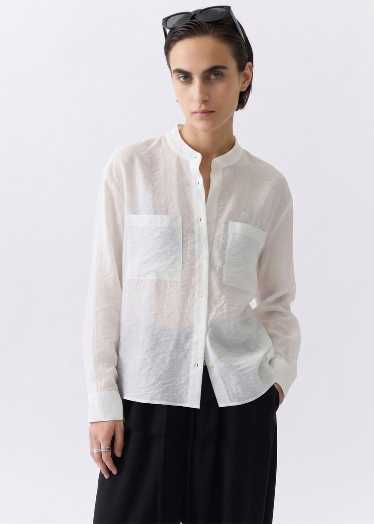 Crinkle Linen Silk Shirt