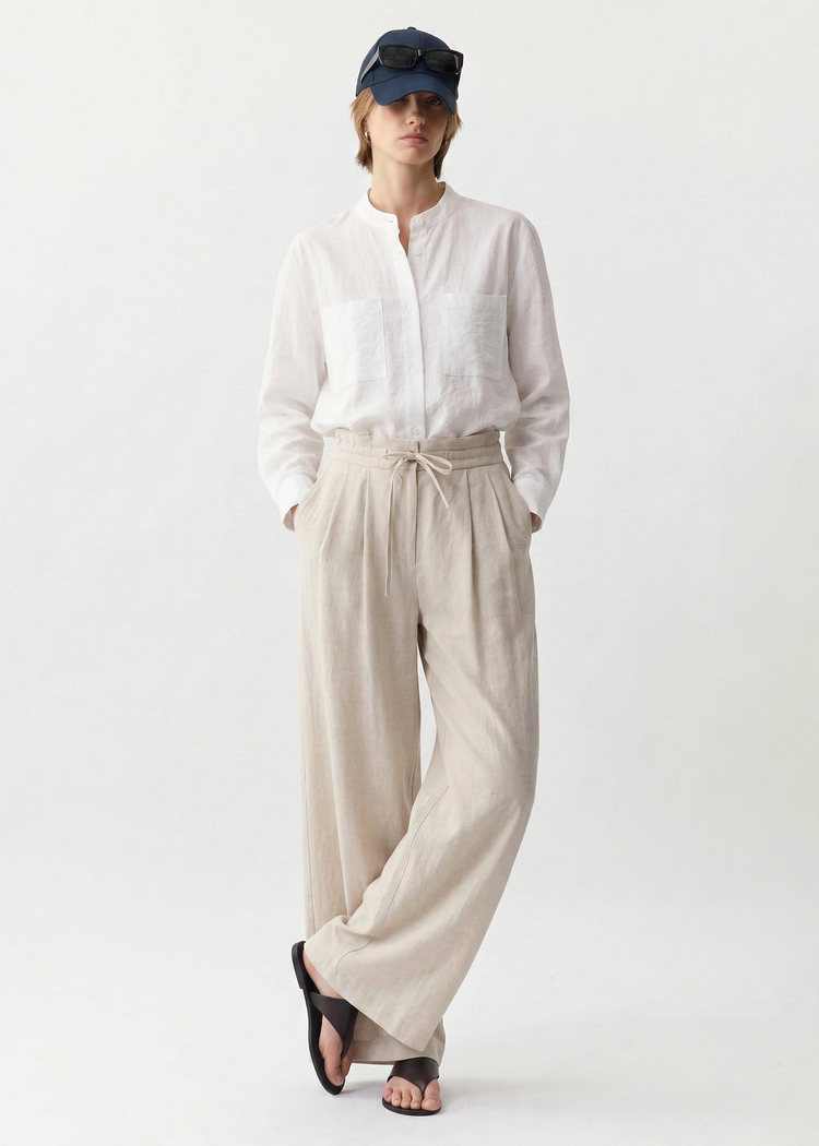 Crinkle Linen Silk Shirt