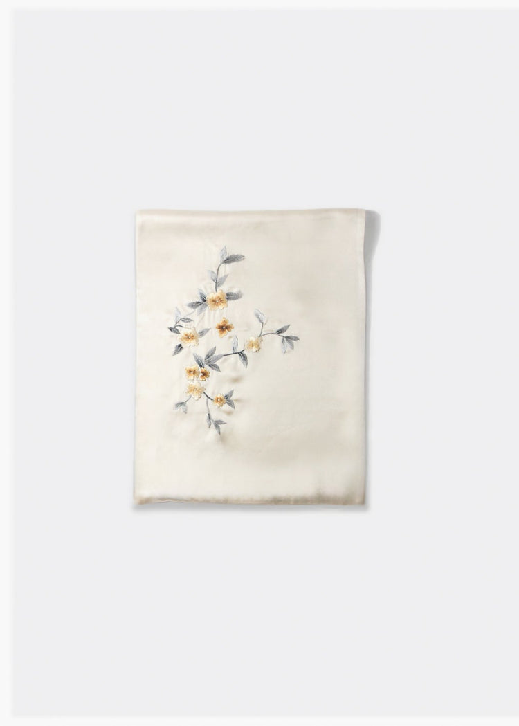 Hand Embroidered Long Silk Scarf