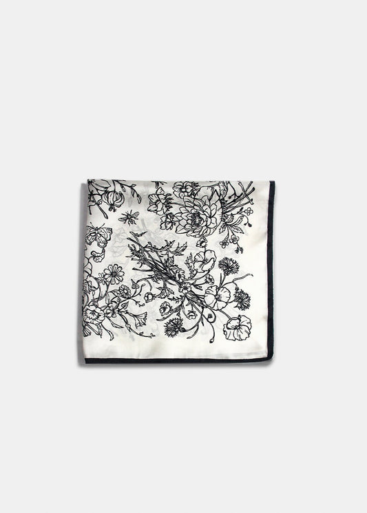 Floral Sketch Silk Scarf