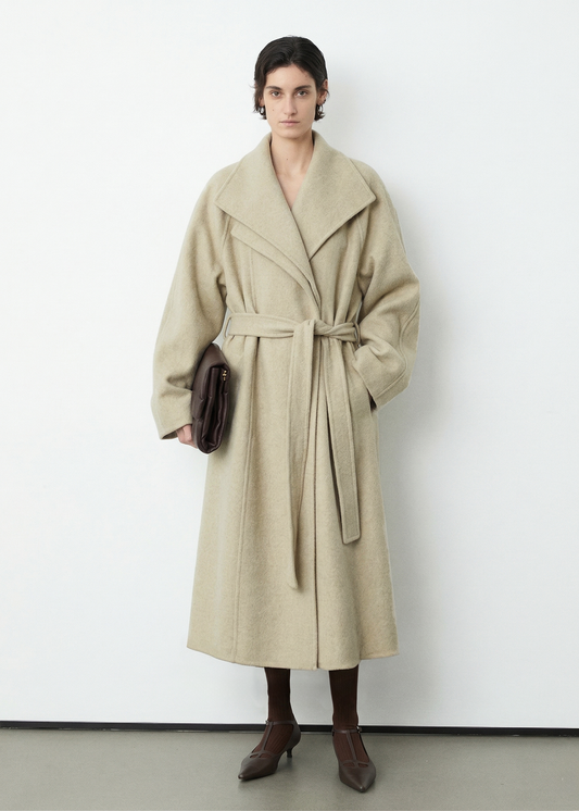 Belted Wool Cashmere Blend Coat