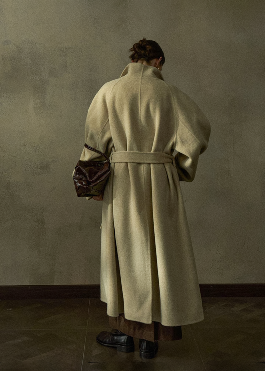 Belted Wool Cashmere Blend Coat