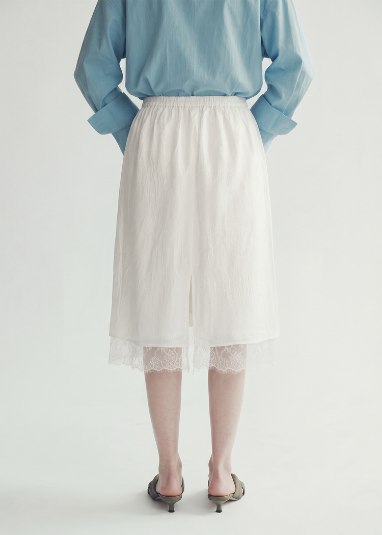 Acetate Slip Skirt  - Ivory