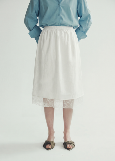 Acetate Slip Skirt  - Ivory