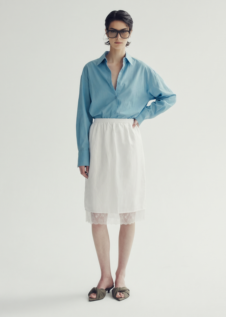 Acetate Slip Skirt  - Ivory