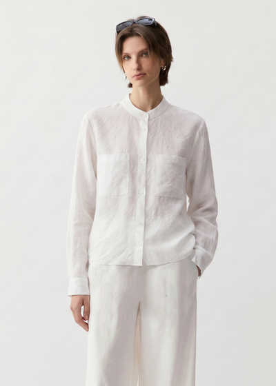 Crinkle Linen Silk Shirt