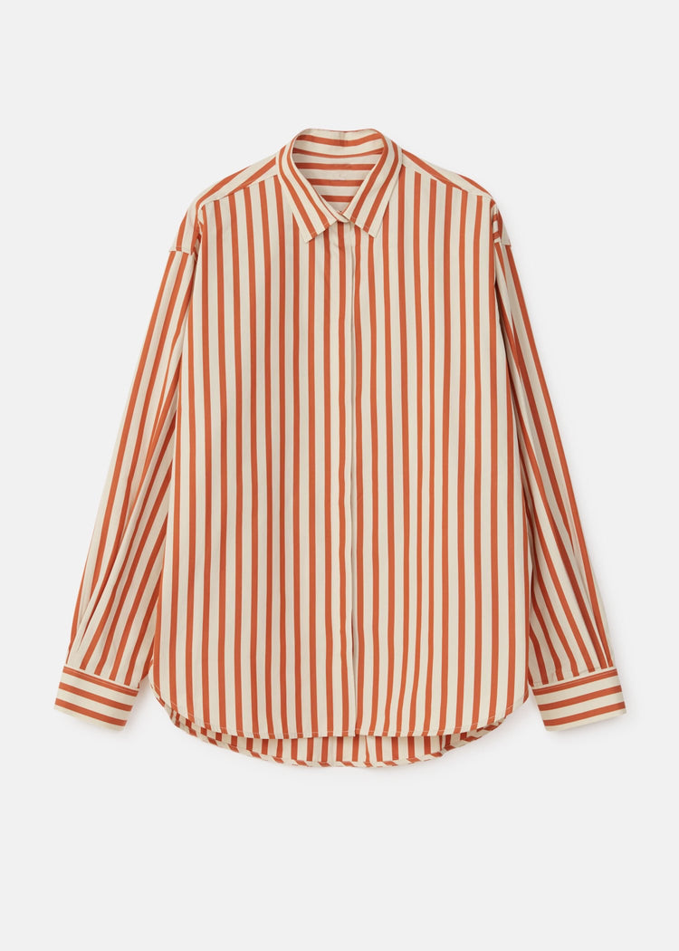 Orange Stripe Oversized Shirt