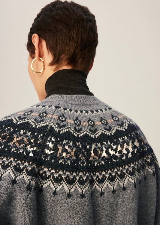 Jacquard Knit Cardigan