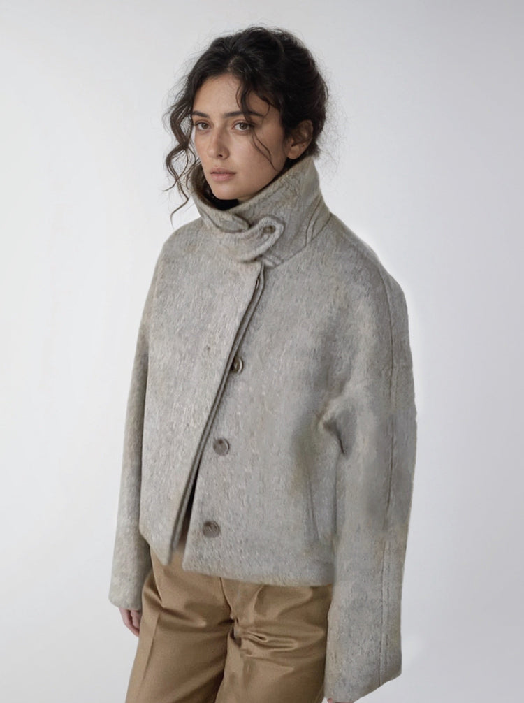 Wool Jacket in Warm Grey