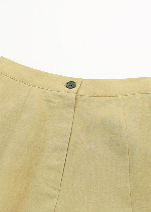 Linen Blend A-line Maxi Skirt