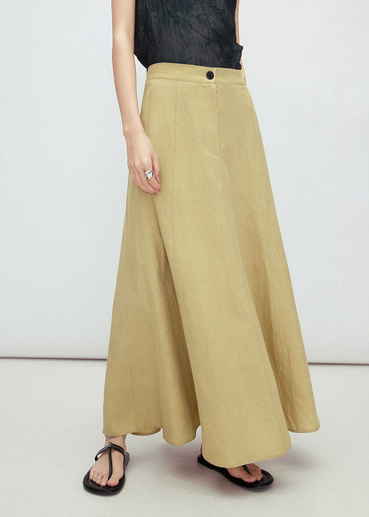 Linen Blend A-line Maxi Skirt