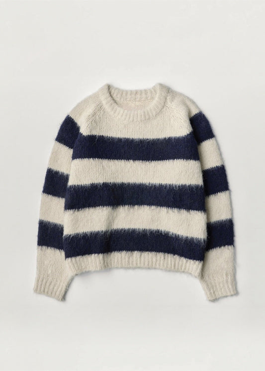 Hand-knitted Striped Soft-Hand Jumper