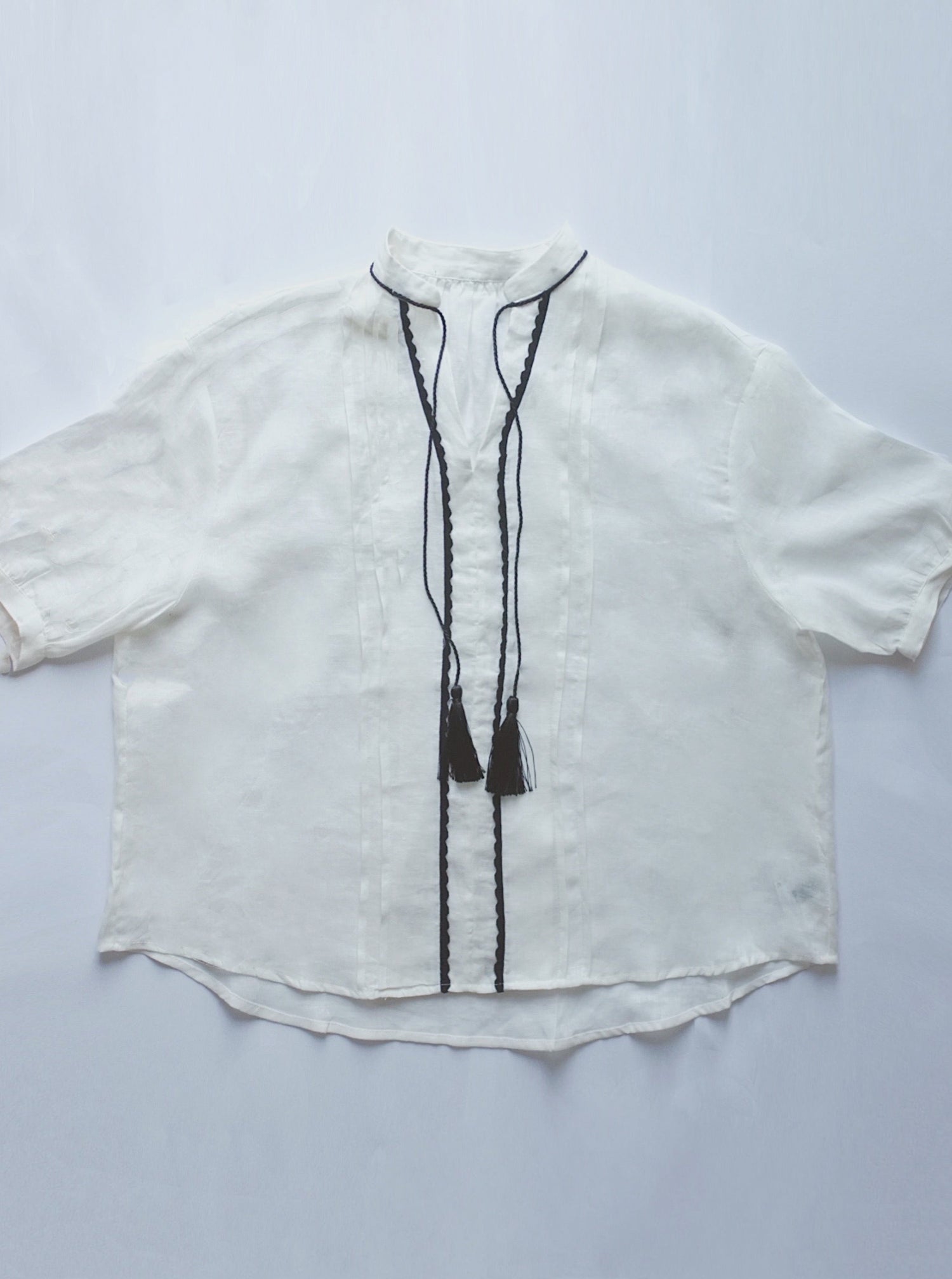 linen, retro, french style white blouse