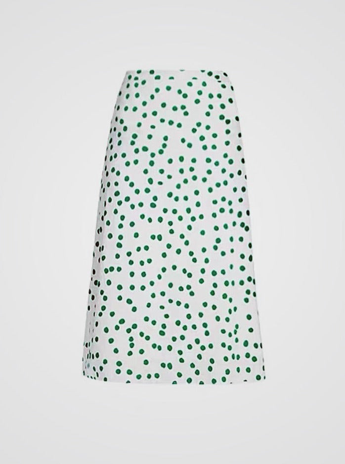 Polka Dot A-Line Midi Skirt