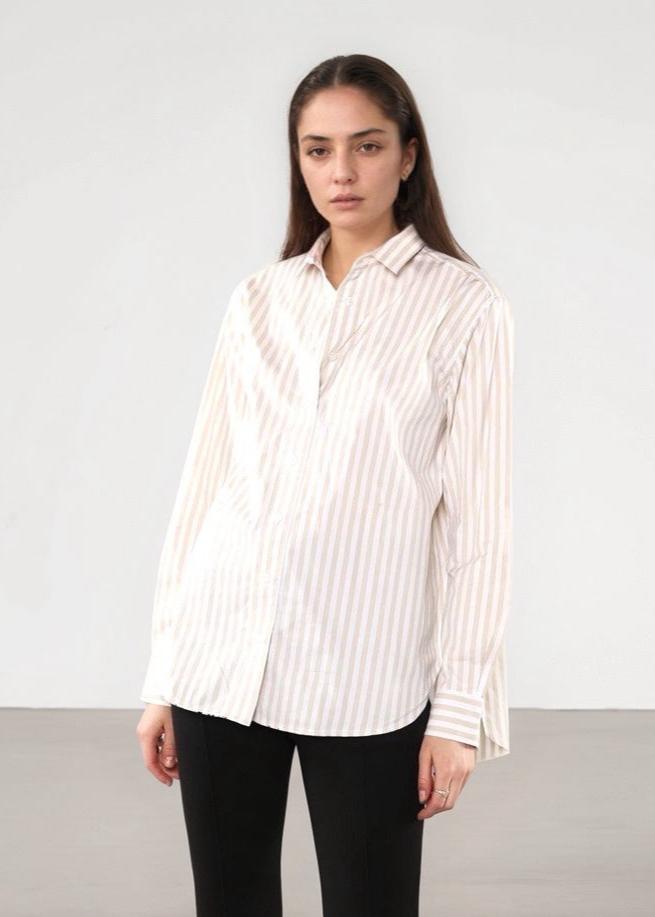 Oatmeal Striped Shirt