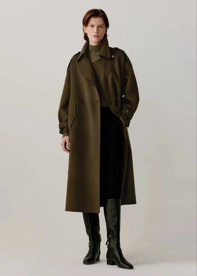 Wool Cashmere Double-Breasted Trench Coat