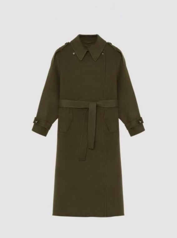 Wool Cashmere Double-Breasted Trench Coat