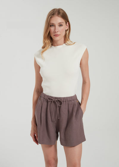 Handmade Hemp Shorts in Dusty Purple