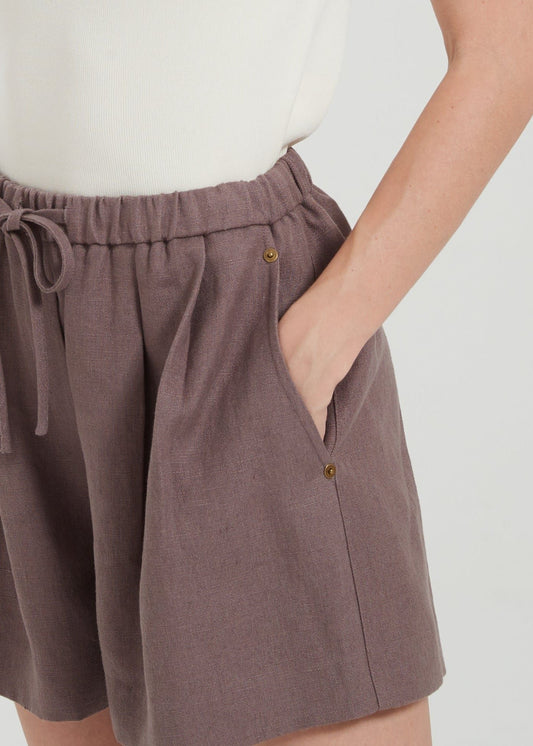 Handmade Hemp Shorts in Dusty Purple