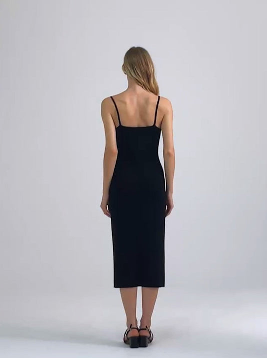 The Knitted Slip Dress in Black