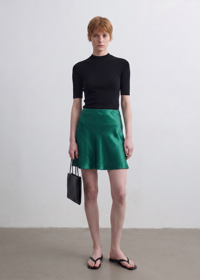 Acetate Mini Slip Skirt