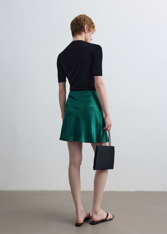 Acetate Mini Slip Skirt