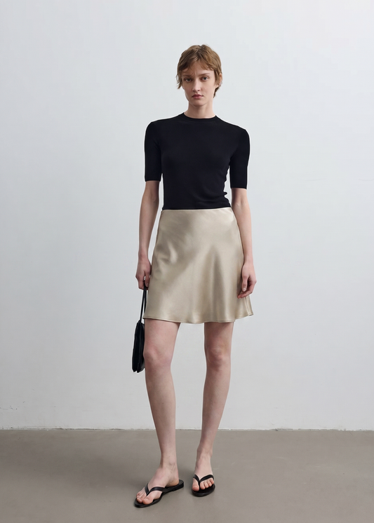 Acetate Mini Slip Skirt