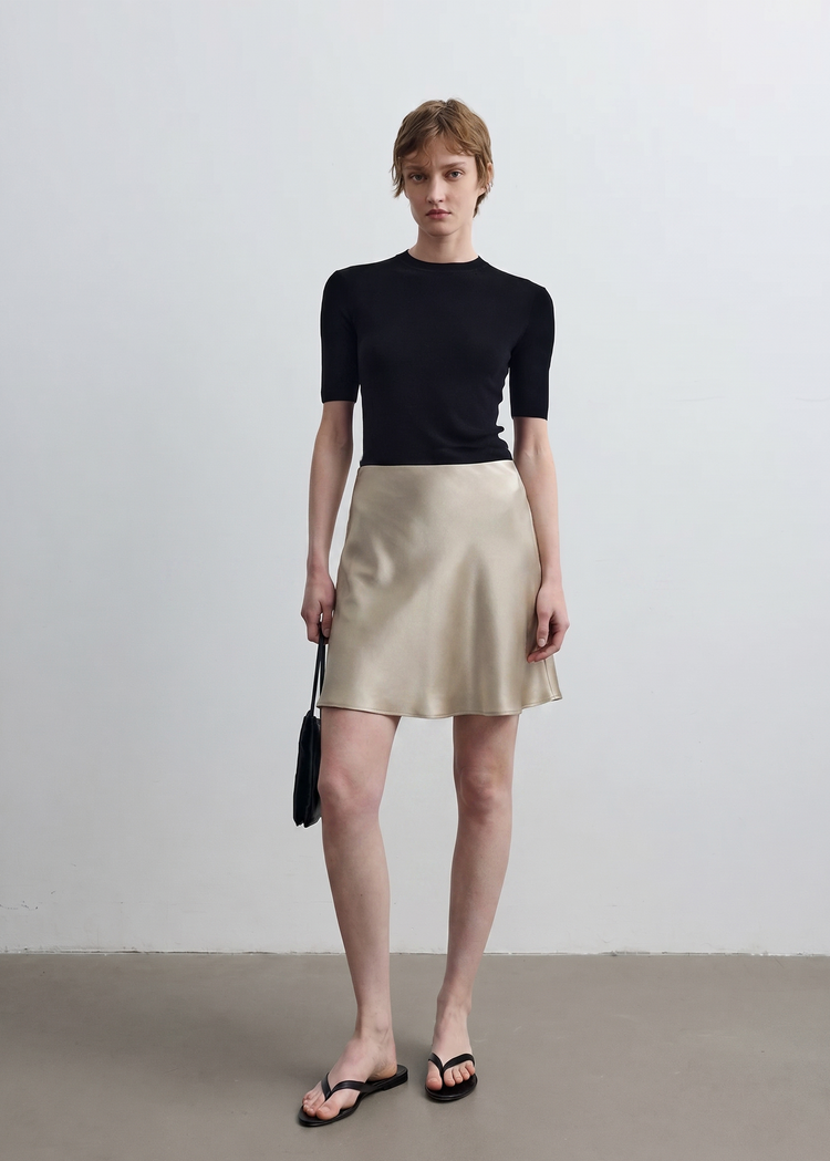 Acetate Mini Slip Skirt