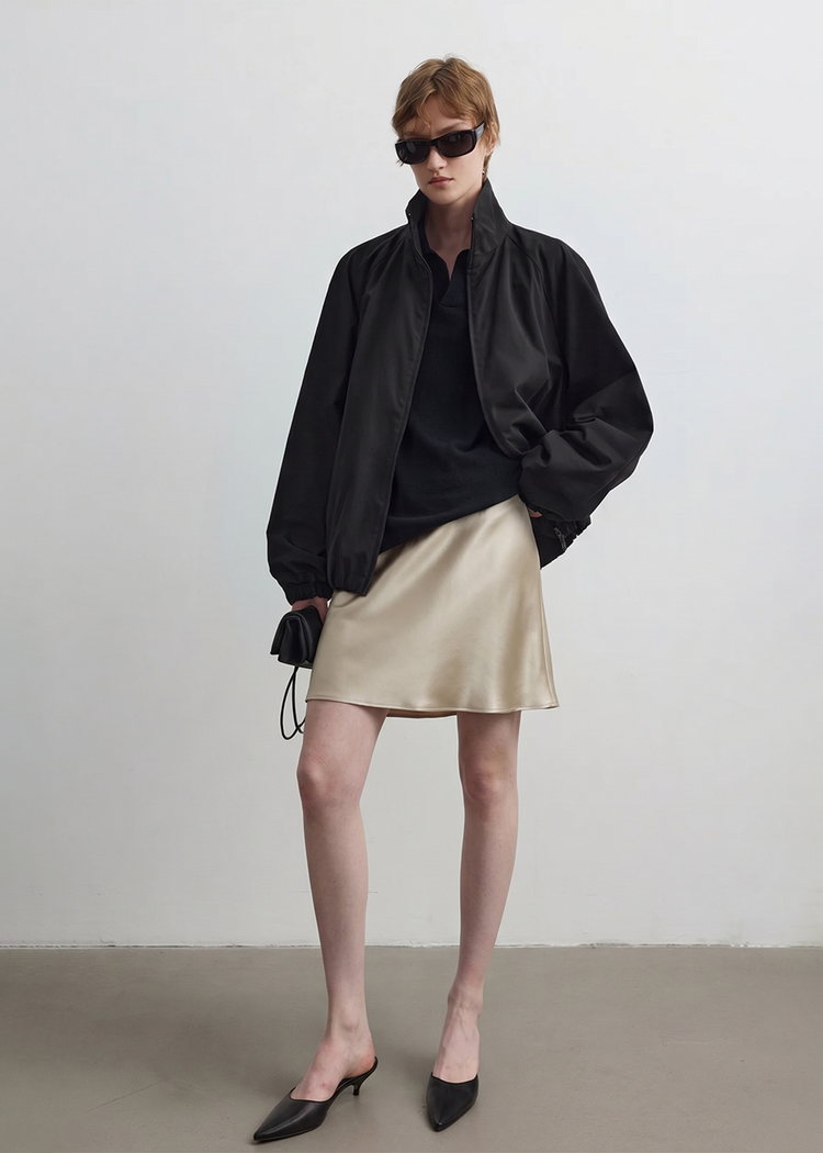 Acetate Mini Slip Skirt