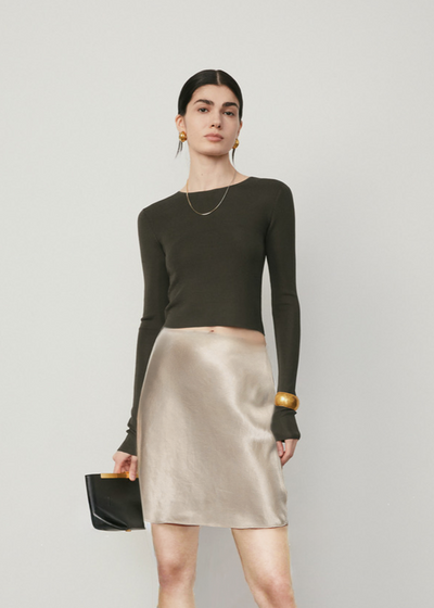 Acetate Mini Slip Skirt