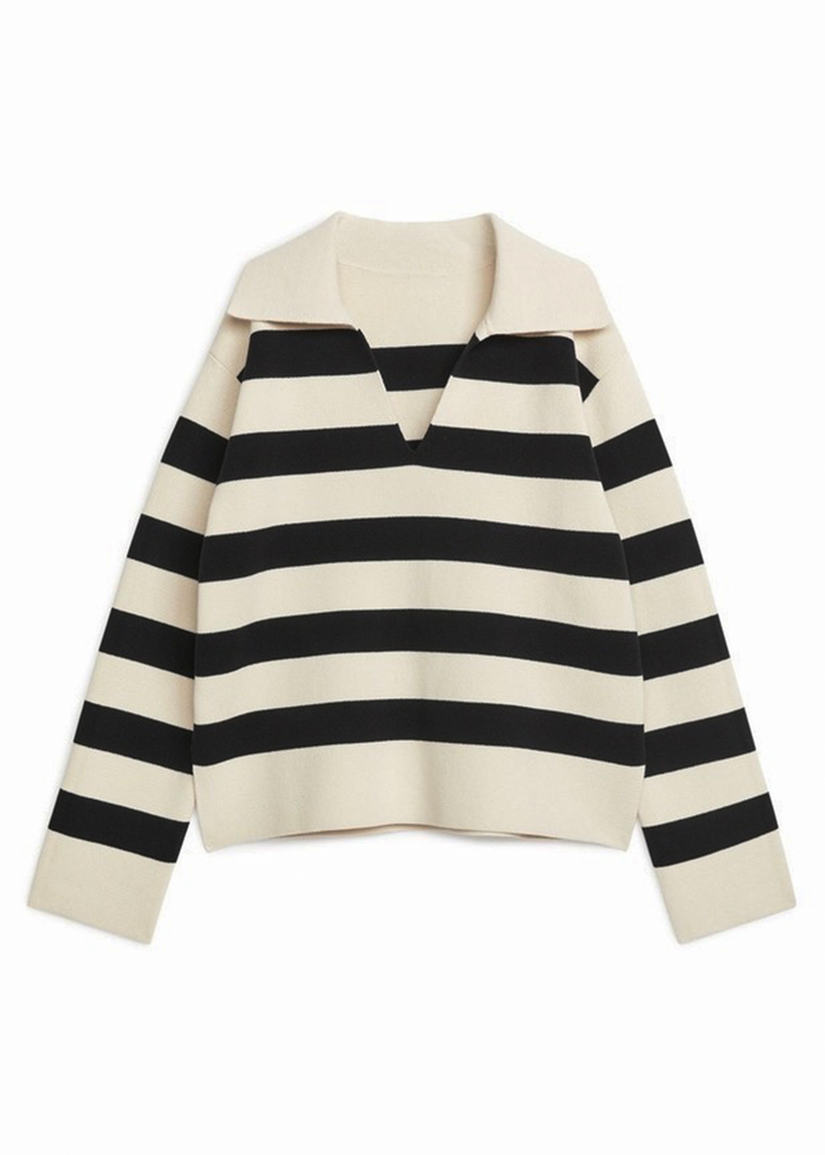 Knit Polo Striped Jumper