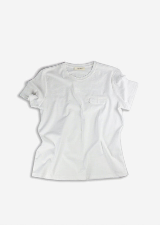 Lyocell Silk Blend Tee with Decorative Pocket