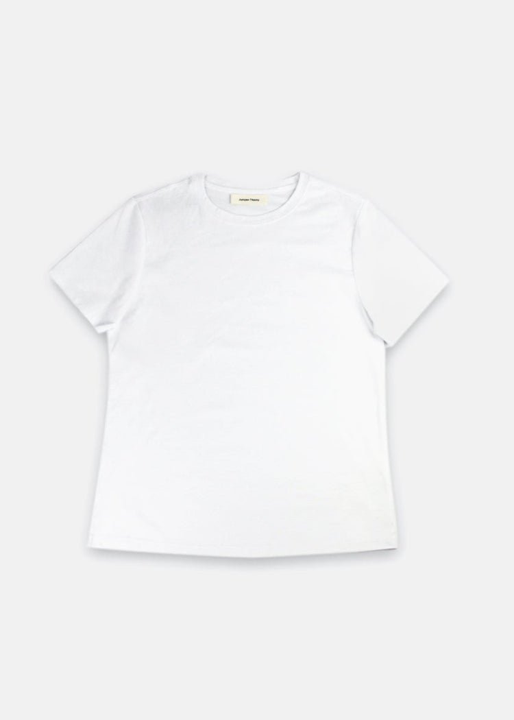 Cotton Silk Blend Tee - White