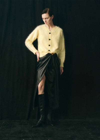 Brushed Cashmere Cardigan - Butter