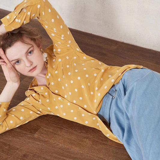 Polka Dot Silk Shirt