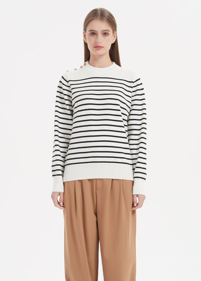 Merino Wool Blend Striped Jumper