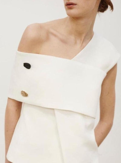 Asymmetric Button Top