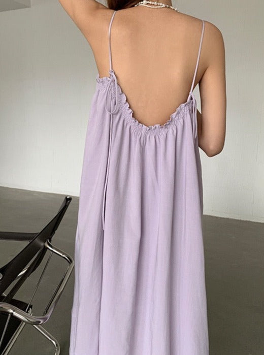 Voluminous Lavender Strap Dress