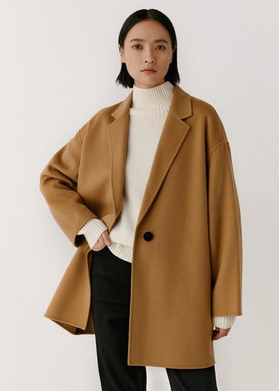 Light-Weight Wool Coat with Classic Notch Lapels