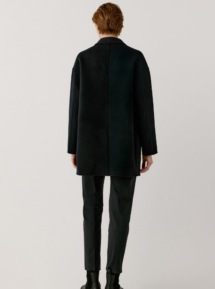Light-Weight Wool Coat with Classic Notch Lapels
